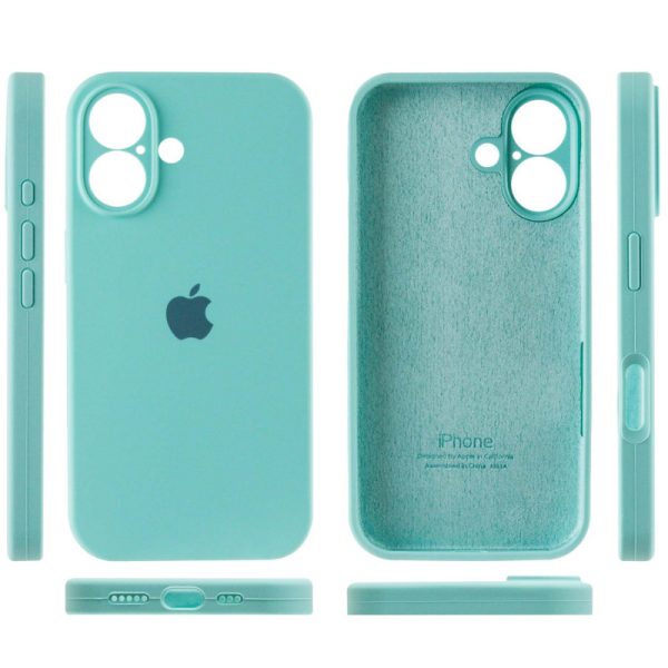 Чохол для iPhone 16 Бірюзовий Silicone Case Full Camera Protective - Зображення 4