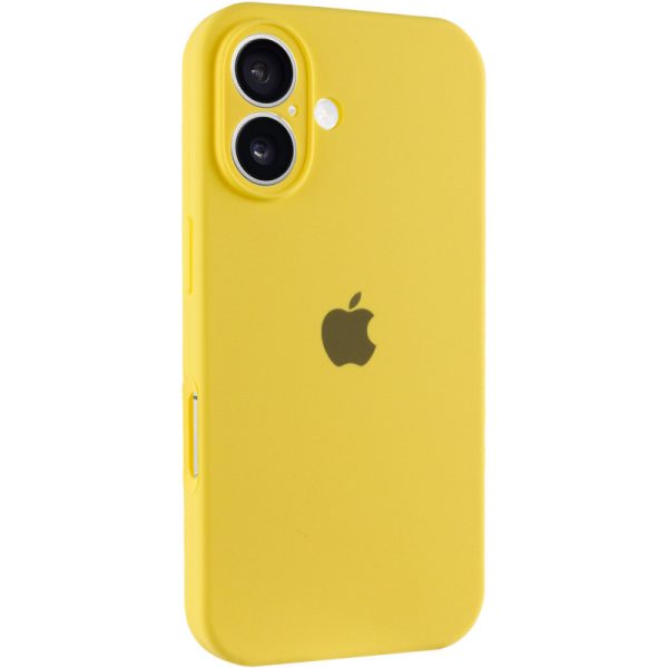 Чохол для iPhone 16 Жовтий Silicone Case Full Camera Protective