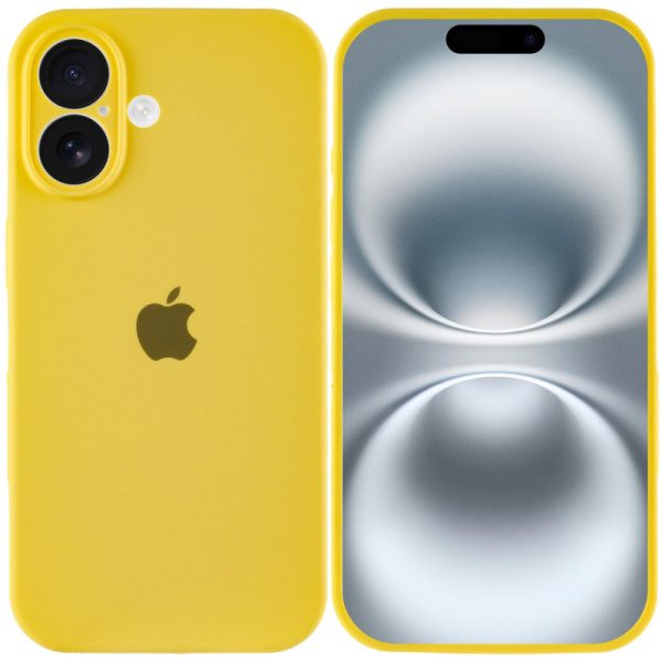 Чохол для iPhone 16 Жовтий Silicone Case Full Camera Protective - Зображення 3