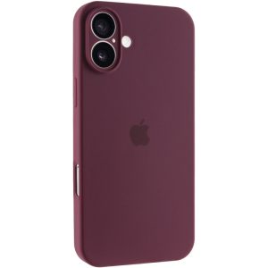 Чохол для iPhone 16 Plus Бордовий Silicone Case Full Camera Protective