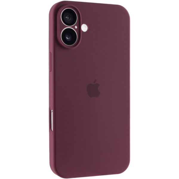 Чохол для iPhone 16 Plus Бордовий Silicone Case Full Camera Protective