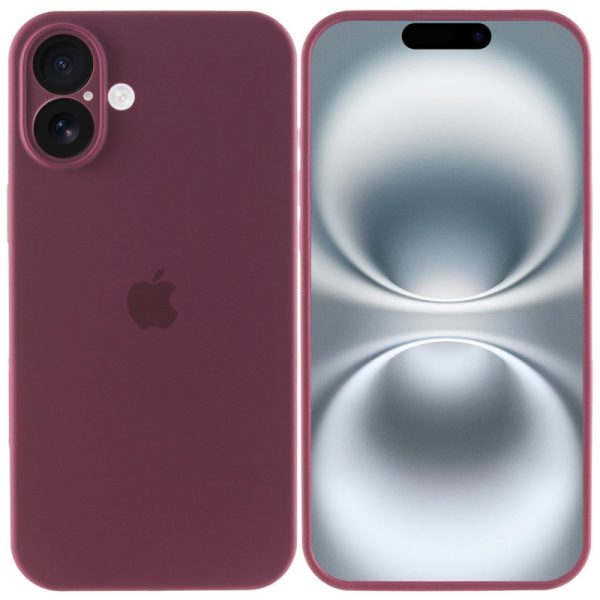 Чохол для iPhone 16 Plus Бордовий Silicone Case Full Camera Protective - Зображення 2