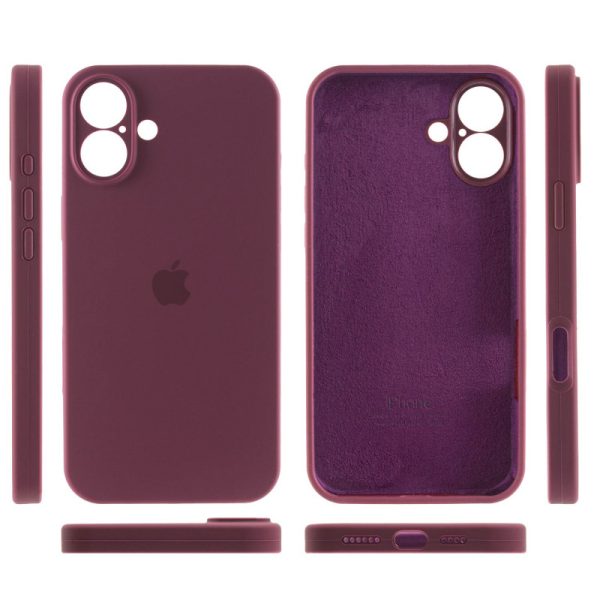Чохол для iPhone 16 Plus Бордовий Silicone Case Full Camera Protective - Зображення 3