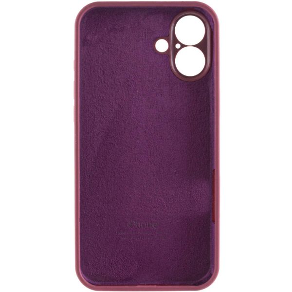Чохол для iPhone 16 Plus Бордовий Silicone Case Full Camera Protective - Зображення 6