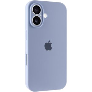 Чохол для iPhone 16 Plus Блакитний Silicone Case Full Camera Protective