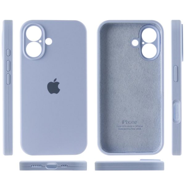 Чохол для iPhone 16 Plus Блакитний Silicone Case Full Camera Protective - Зображення 5