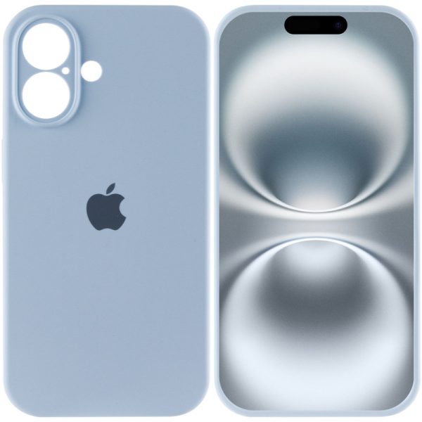 Чохол для iPhone 16 Plus Блакитний Silicone Case Full Camera Protective - Зображення 3