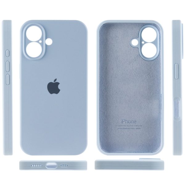Чохол для iPhone 16 Plus Блакитний Silicone Case Full Camera Protective - Зображення 4
