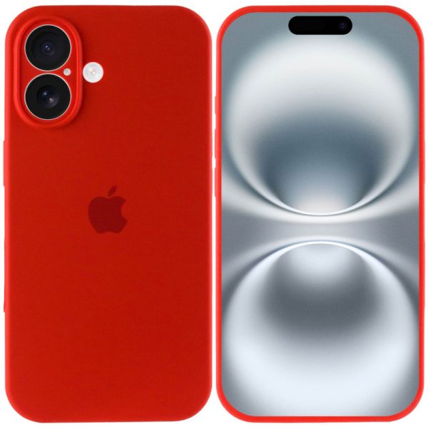 Чохол для iPhone 16 Plus Червоний Silicone Case Full Camera Protective - Зображення 3