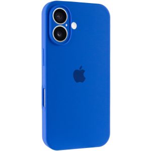 Чохол для iPhone 16 Plus Синій Silicone Case Full Camera Protective