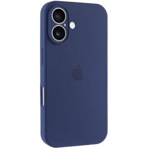 Чохол для iPhone 16 Plus Синій Silicone Case Full Camera Protective