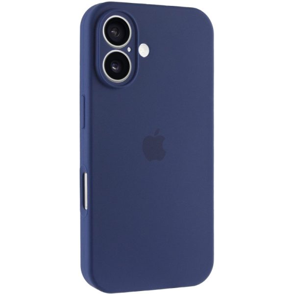 Чохол для iPhone 16 Plus Синій Silicone Case Full Camera Protective