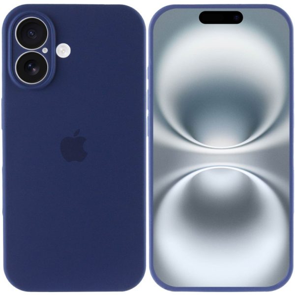 Чохол для iPhone 16 Plus Синій Silicone Case Full Camera Protective - Зображення 3