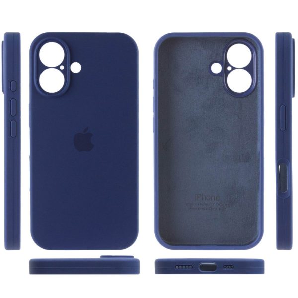 Чохол для iPhone 16 Plus Синій Silicone Case Full Camera Protective - Зображення 4