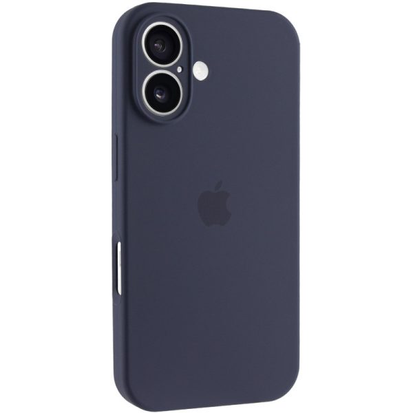 Чохол для iPhone 16 Plus Синій Silicone Case Full Camera Protective