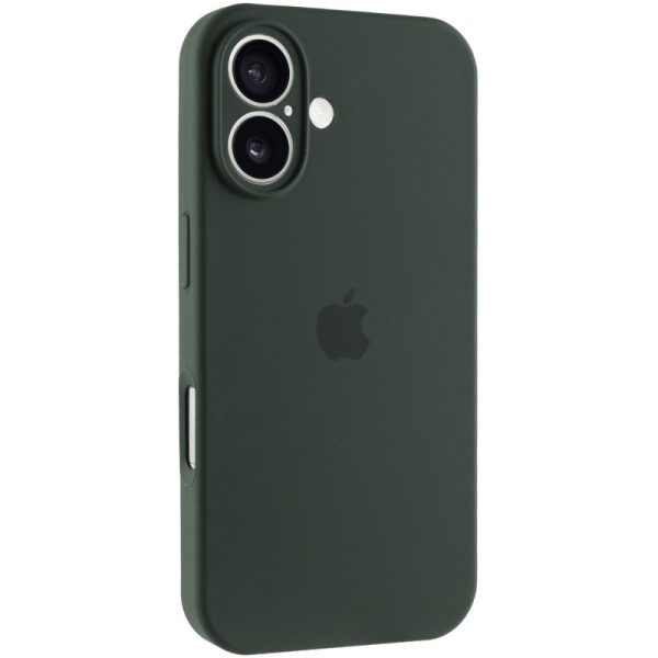 Чохол для iPhone 16 Plus Зелений Silicone Case Full Camera Protective