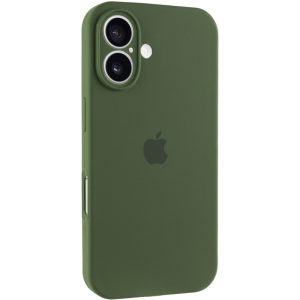 Чохол для iPhone 16 Plus Зелений Silicone Case Full Camera Protective