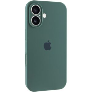 Чохол для iPhone 16 Plus Зелений Silicone Case Full Camera Protective