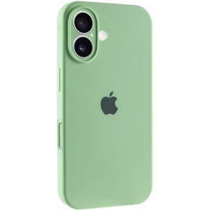Чохол для iPhone 16 Plus Зелений Silicone Case Full Camera Protective
