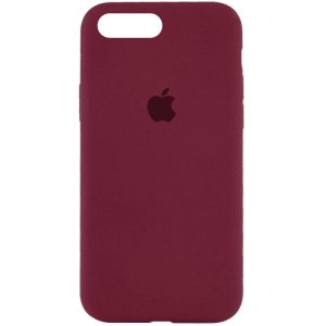 Чохол для iPhone 7 plus / 8 plus Бордовий Silicone Case Full Protective