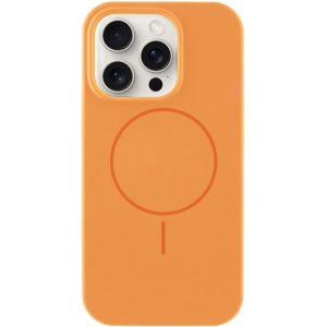 Чохол для iPhone 12 Pro Max Помаранчевий Silicone Case Full Protective NO LOGO with MagSafe