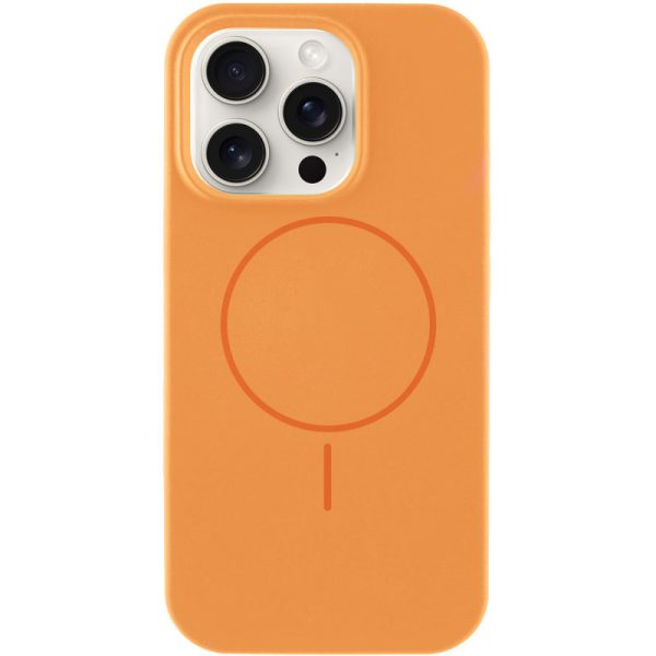 Чохол для iPhone 12 Pro Max Помаранчевий Silicone Case Full Protective NO LOGO with MagSafe
