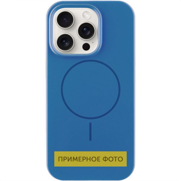 Чохол для iPhone 13 Синій Silicone Case Full Protective NO LOGO with MagSafe