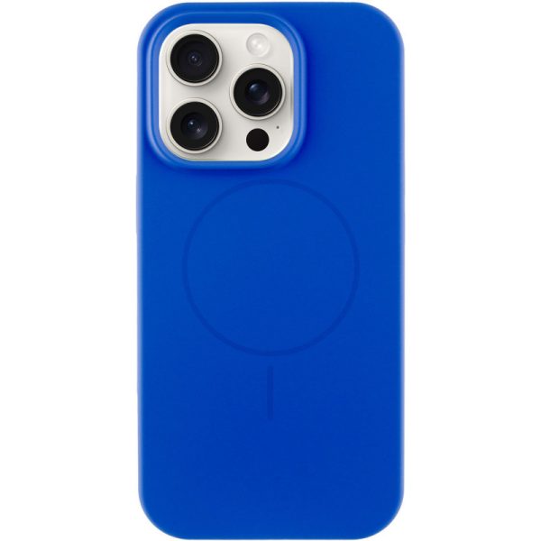 Чохол для iPhone 14 Pro Max Синій Silicone Case Full Protective NO LOGO with MagSafe