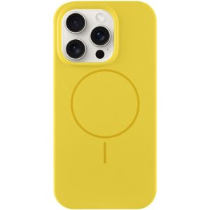 Чохол для iPhone 14 Pro Max Жовтий Silicone Case Full Protective NO LOGO with MagSafe