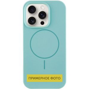Чохол для iPhone 15 Plus Бірюзовий Silicone Case Full Protective NO LOGO with MagSafe