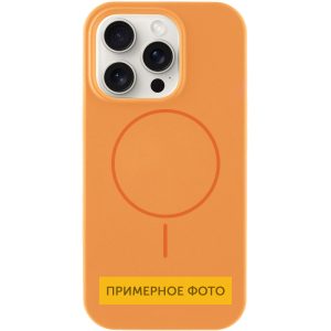 Чохол для iPhone 15 Plus Помаранчевий Silicone Case Full Protective NO LOGO with MagSafe