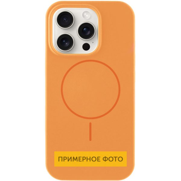 Чохол для iPhone 15 Plus Помаранчевий Silicone Case Full Protective NO LOGO with MagSafe