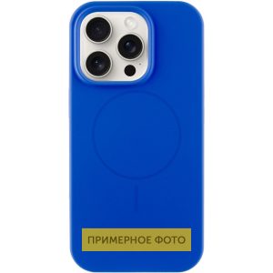 Чохол для iPhone 15 Plus Синій Silicone Case Full Protective NO LOGO with MagSafe