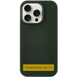 Чохол для iPhone 15 Plus Зелений Silicone Case Full Protective NO LOGO with MagSafe