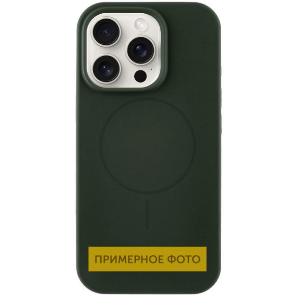 Чохол для iPhone 15 Plus Зелений Silicone Case Full Protective NO LOGO with MagSafe