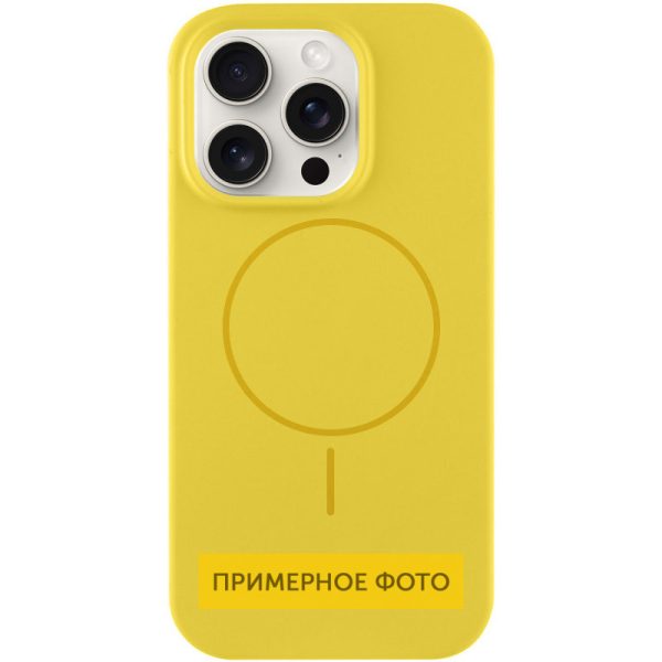 Чохол для iPhone 15 Plus Жовтий Silicone Case Full Protective NO LOGO with MagSafe