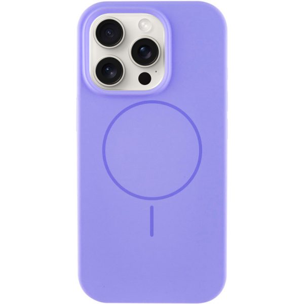 Чохол для iPhone 15 Pro Фіолетовий Silicone Case Full Protective NO LOGO with MagSafe