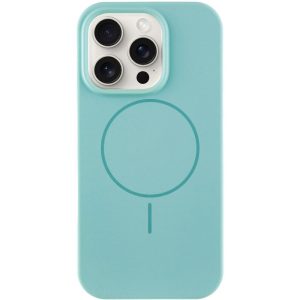 Чохол для iPhone 15 Pro Max Бірюзовий Silicone Case Full Protective NO LOGO with MagSafe