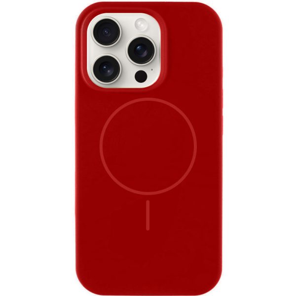 Чохол для iPhone 15 Pro Max Червоний Silicone Case Full Protective NO LOGO with MagSafe
