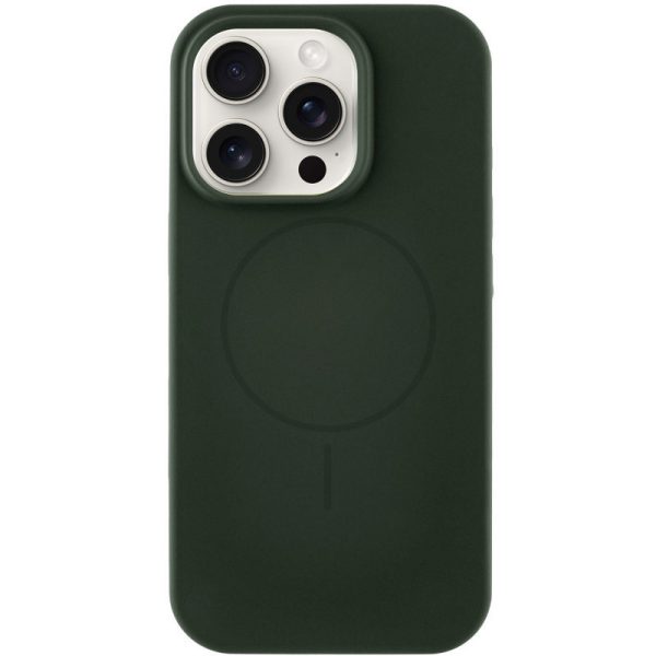 Чохол для iPhone 15 Pro Max Зелений Silicone Case Full Protective NO LOGO with MagSafe