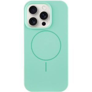 Чохол для iPhone 15 Pro Max Зелений Silicone Case Full Protective NO LOGO with MagSafe