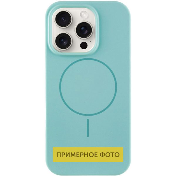 Чохол для iPhone 16 Бірюзовий Silicone Case Full Protective NO LOGO with MagSafe