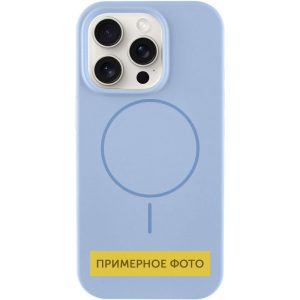 Чохол для iPhone 16 Блакитний Silicone Case Full Protective NO LOGO with MagSafe