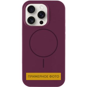 Чохол для iPhone 16 Plus Бордовий Silicone Case Full Protective NO LOGO with MagSafe