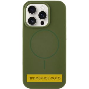 Чохол для iPhone 16 Plus Зелений Silicone Case Full Protective NO LOGO with MagSafe