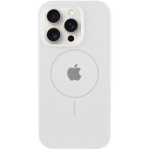 Чохол для iPhone 12 Pro Max Білий Silicone Case Full Protective with MagSafe