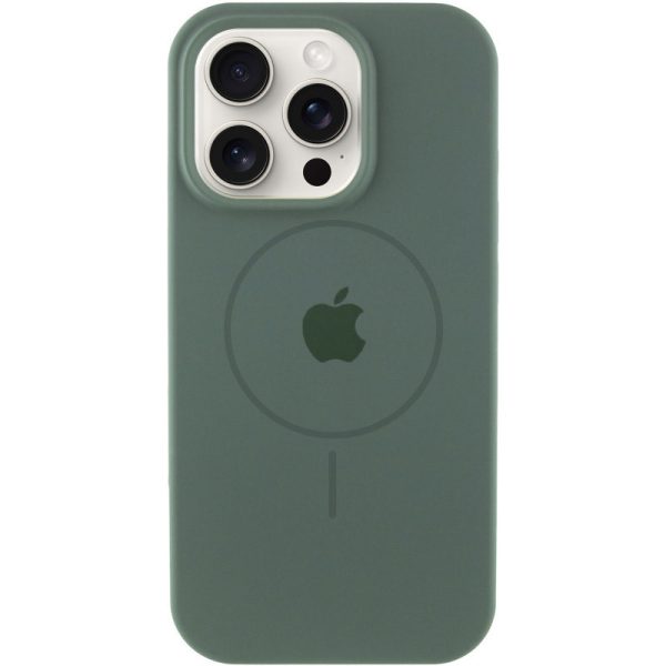 Чохол для iPhone 12 Pro Max Зелений Silicone Case Full Protective with MagSafe