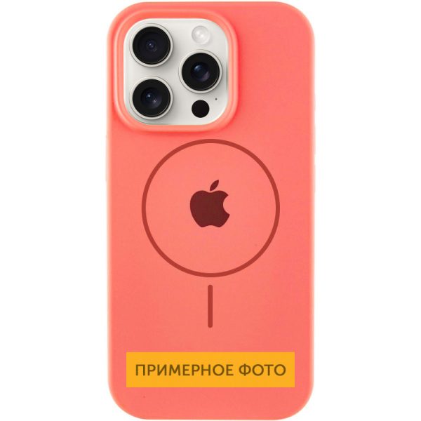 Чохол для iPhone 14 Plus Кавуновий Silicone Case Full Protective with MagSafe
