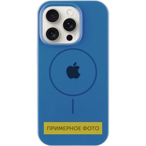 Чохол для iPhone 14 Plus Синій Silicone Case Full Protective with MagSafe
