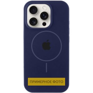Чохол для iPhone 14 Plus Синій Silicone Case Full Protective with MagSafe